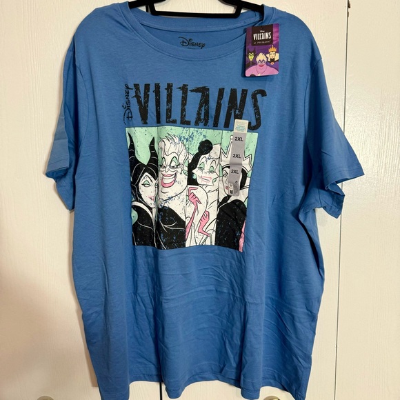 NWT. Disney Primark Villains blue short sleeve tee. Your favorite villains 2X - Picture 1 of 11